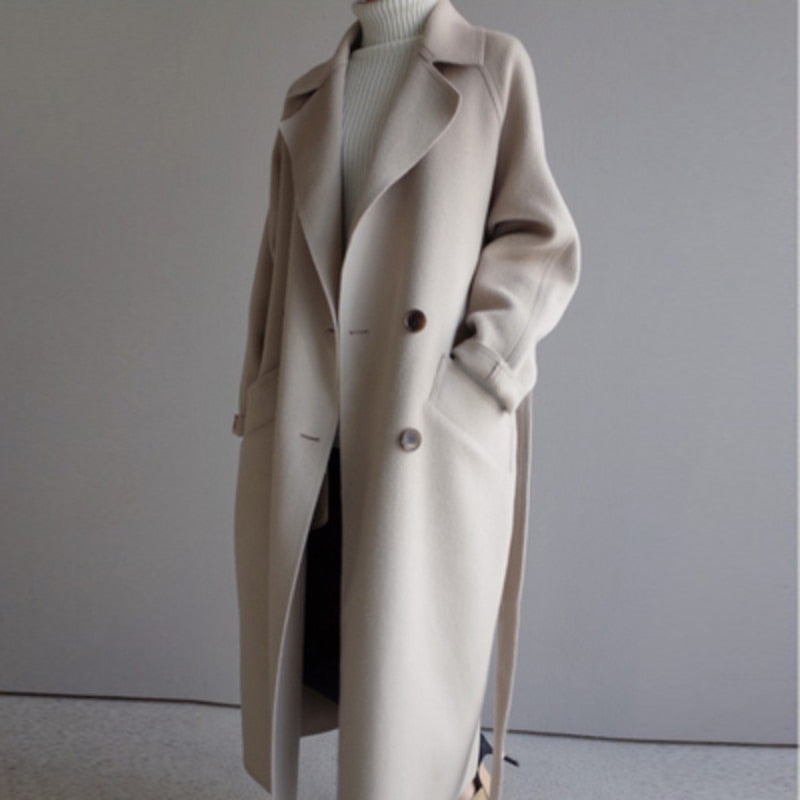 Jauceline™ Long Wool Winter Coat With Belt